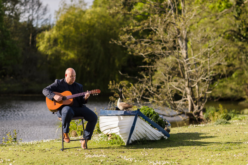 Stuart Toogood at a lakeside wedding venue